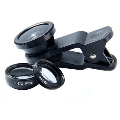 

Широкоугольный объектив с макрообъективом Fisheye Lens 3 в 1 объективах для мобильного телефона Clip Fish Eye для iphone5s 6s 7 plus xiaomi Huawei Samsung