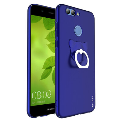 

ESCASE Huawei nova2 mobile phone shell Huawei nova2 mobile phone case / all-inclusive anti-drop double-sided paint hard shell to send ring ring aurora blue