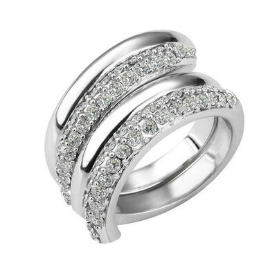 

Yoursfs Anillos Mujer Double Ring For Women Rhinestone Ring Opening Gold Plating Full Crystal Rhinestone Ring