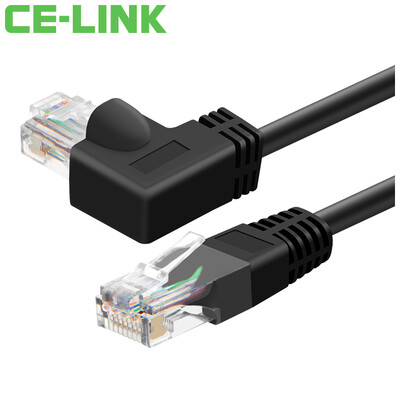 

CE-LINK 1732 CAT6 кабель 3 метра шестиступенчатой ​​правый поворот под прямым углом к ​​кабельной головки 90 градусов локтя гальваническим круглый провод кабеля сетевой кабель черный шрапнель