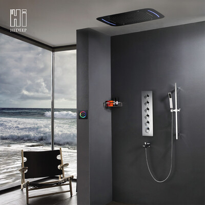 

HIDEEP Modern Thermostatic Wall Mounted Bar Shower Mixer Tap Valve Brass Body Chrome Finished