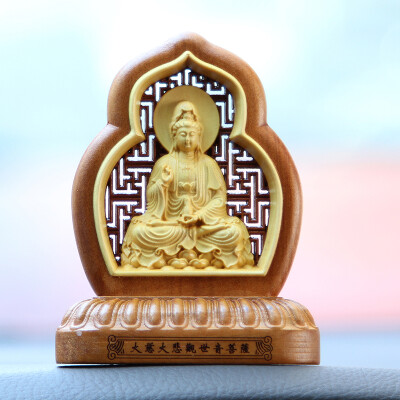 

Molong Creative car decoration car decoration boxwood jujube wood carving car decoration jewelry Guanyin DM-201