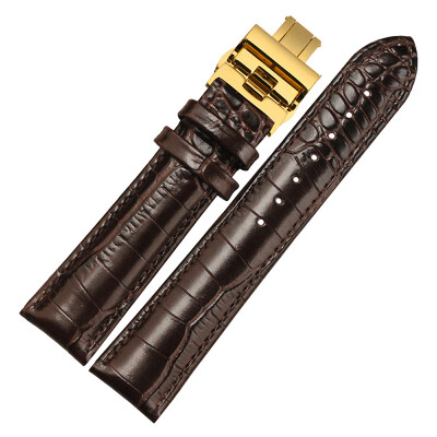 

BOLISI NP01 20mm Watchband Women And Men With Gold Butterfly Buckle Calfskin Watchstrap