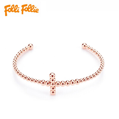

Folli Follie Lady Fuli Li Carma Beads Series Rose Gold Cross Bracelet 1B17T001R