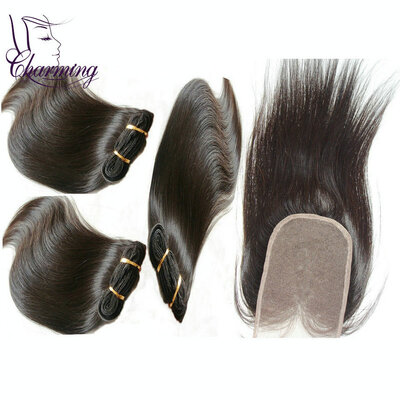 

Peruvian Virgin Hair With Closure 4*4 4pcs Lot Hair Bundles With Lace Closure Bleached Knots Free Shipping Closure And Bundles
