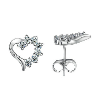 

Yoursfs @ Love Heart Cubic Zirconia Розовое золото Цветные серьги с сердечком CZ Stone Модные украшения для женщин Серьги оптом