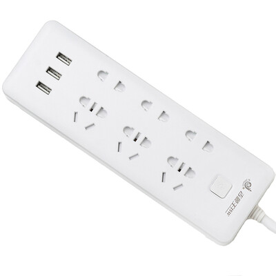 

Jishun общая длина (Jishun) JSW-H16U 1,8 м 3 + 3 + 2 отверстия 5 отверстий + 3USB 2.4A интеллектуальные быстрой зарядки USB-разъем Розетка плиты защитные двери новый национальный стандарт белый