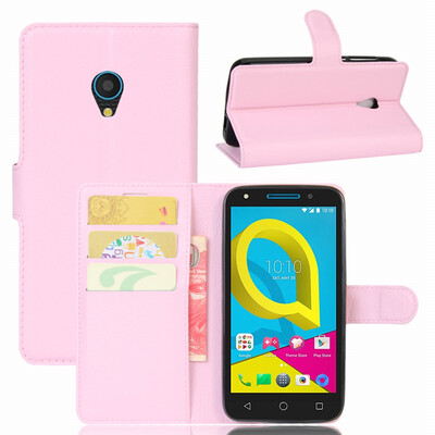 

GANGXUN Alcatel U5 Case High Quality PU Leather Flip Cover Kickstand Anti-shock Wallet Case for Alcatel U5