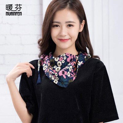 

Jingdong Supermarket Warm Fen NuanFen TS658WJB scarf female Korean version of the small car towel small scarf spring&summer fashion wild scarf scarf scarf powder blue daisy