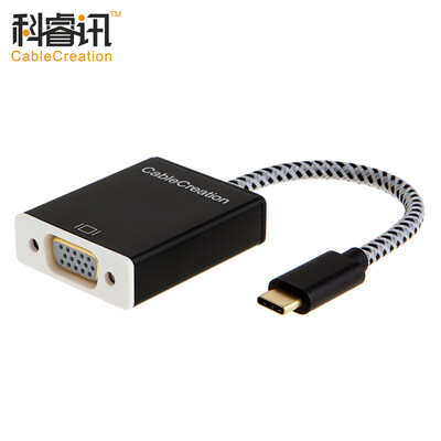 

КАБЕЛЬНОЕ СОЗДАНИЕ Преобразователь типа C в VGA USB3.1USB-C в адаптер адаптера VGA алюминиевый адаптер новый MACBOOK затем телевизор, проектор CD0275