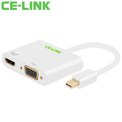 

CE-LINK Mini DP очередь VGA / HDMI / DVI конвертер 4K Mini тройной адаптер Mini DisplayPort интерфейсы молнии черный A1513 Macbook
