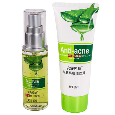 

Энн чистый Aloe новый набор акне по уходу за кожей (масло управления Угри Очищающий гель + ремонт кожи) Угри Уход