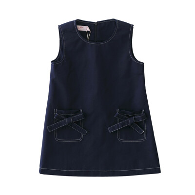 

Fromsch Flordeer French children's dress girls dresses children's denim skirt large children's skirt vest skirt F73009 navy blue 110