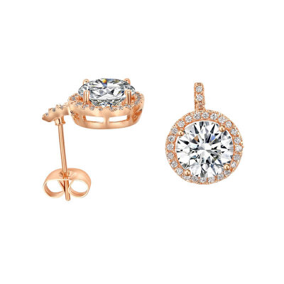 

Yoursfs@ Romantic Jewelry Stud Earrings For Wedding Elegant Gold Silver Color AAA Cubic Zirconia Stone Earring