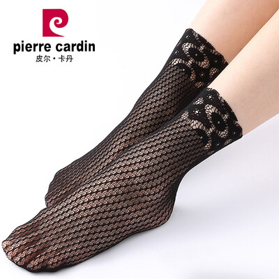 

Pierre Cardin socks female lace socks lace jacquard hollowed out without sexy sexy female socks 6 pairs of black uniform