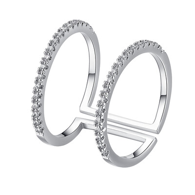 

Yoursfs@ fashion jewelry shape women ring type double ring with stone ornaments all-match personality ring for lover