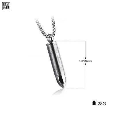 

Yi nationality titanium steel bullet man pendant can twist the cross necklace