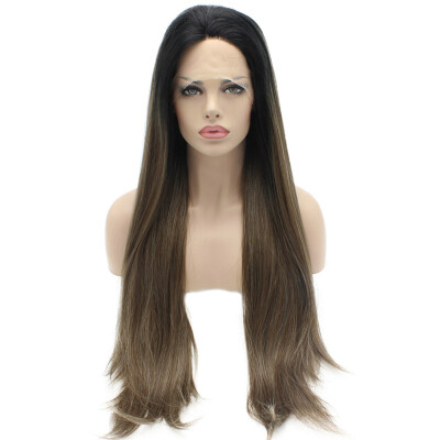 

Long Straight Heat Resistant Hair Natural Ombre Lace Front Wig