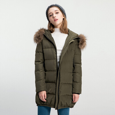 

Snow in the winter models down jacket female thick in the long raccoon fur collar warm jacket A1621YY172 big red 1218 XXL