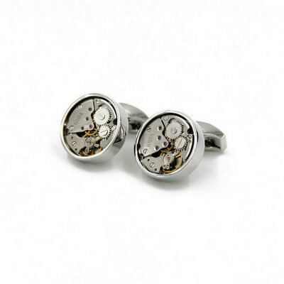 

Yoursfs @ Gear Punk Cufflinks Cool Cuff links Мужская подача Нержавеющая металлическая машина Через время механического движения Men Gift