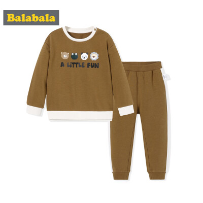 

【Jingdong delivery】 Balabala children's clothing boy set children's baby children's two suit jacket pants 28043171111 deep khaki 090