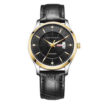 

HEMINGWAY Commercial Fashion Calendar Stainless Steel Quartz Mens Watch
