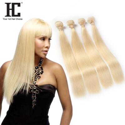 

613 # Блондинка Прямые волосы Девы Малайзии Honey Blonde Человеческие волосы Hundles 4pcs / Lot Virgin Straight Blonde Hair Weave Extension