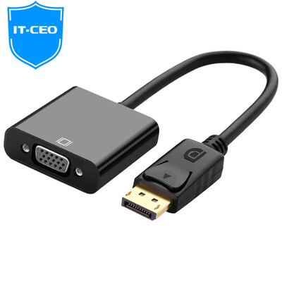 

IT-CEO DP to VGA Converter Displayport to VGA female HD conversion cable computer access TV projector video adapter black V08DMV