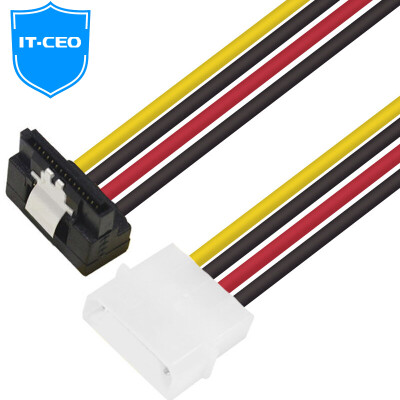 

IT-CEO Y1SI-3 D-type 4-pin to SATA serial hard drive optical drive power cable cable SATA 15P female elbow with a large 4pin push 15pin L 12 cm