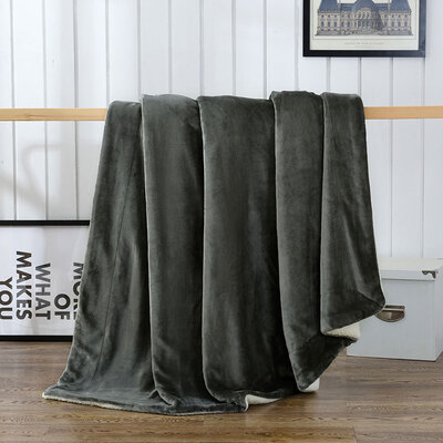 

Yingxin home textile lambskin blanket thickening flannel blanket home office lunch break coral fleece blanket towel gray 200 * 230cm