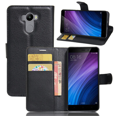 

GANGXUN Xiaomi Redmi 4 Case High Quality PU Leather Flip Cover Kickstand Anti-shock Wallet Case for Xiaomi Redmi 4 Standard