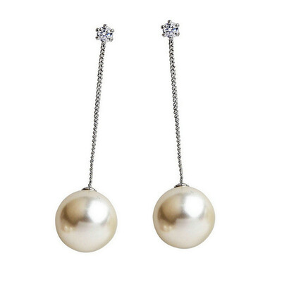 

Yoursfs@ Goddess tassel Drop Earrings long section of female models fashion earring imitation pearl shining zircon ear pendant