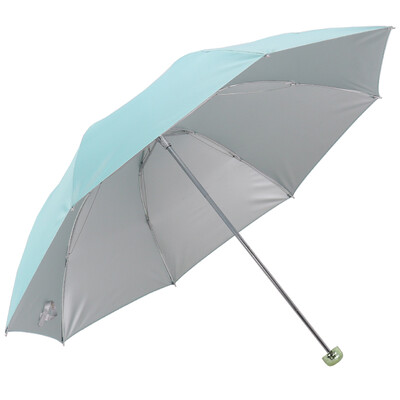 

Paradise umbrella silver plastic high-density polyester three fold ultra-light sunny umbrella umbrella olive green 336T