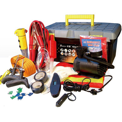 

Yooch emergency rescue 18 in one car kit with pump tire pressure gauge safety hammer trailer rope etc