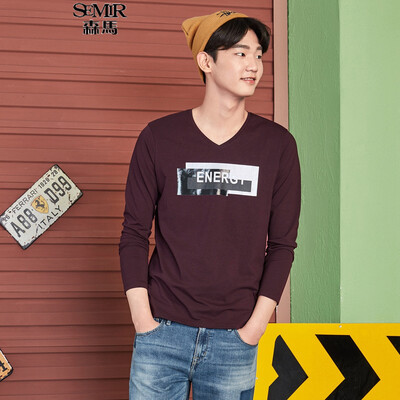 

Semir Long Sleeve T-Shirt Male 2017 Fall V Collar Body T-Shirt Men's T-Shirt T 12316011204 Bleaching