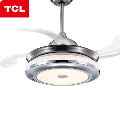 

TCL stealth ceiling fan LED fan light restaurant living room bedroom lighting lamp snow silver 36 inch three color temperature with remote control