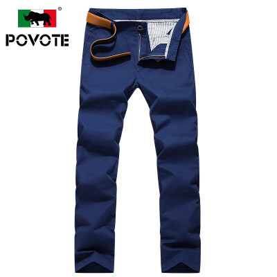 

Paulo rhino (POVOTE) casual pants men's business casual straight Slim casual trousers young solid cotton trousers PVHN1609 khaki 29