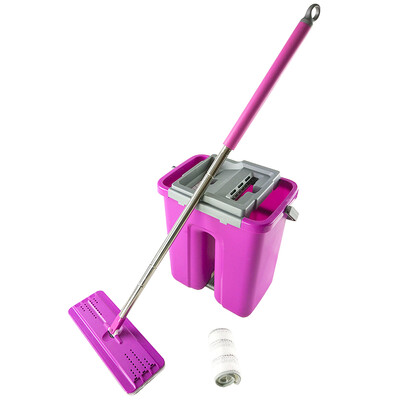 

Beautiful&elegant scratch pad flat mop gift fine fiber mop x1 film wash&squeeze a bucket to get free hand wash lazy mop HC068001