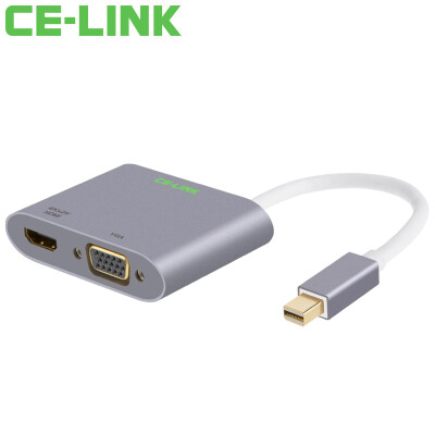 

CE-LINK Mini DP to VGA / HDMI / DVI 3-in-1 Converter 4K Mini Mini DisplayPort Adapter Macbook Lightning Interface Black A1513