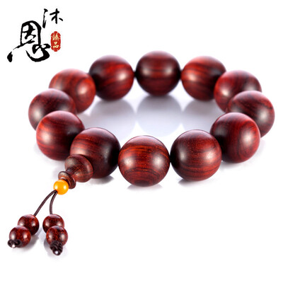 

Mu You lobular red sandalwood hand string of old material Shunzhi 15mm * 15 SC06840