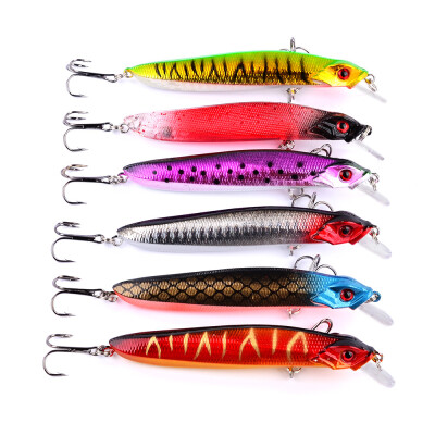 

1PC Minnow Plastic Baits 10cm-3.94 "/8g-0.28oz Искусственные жесткие рыболовные приманки 6 цветов Swimbait Pesca Leurre с 8 # Углеродным крючком