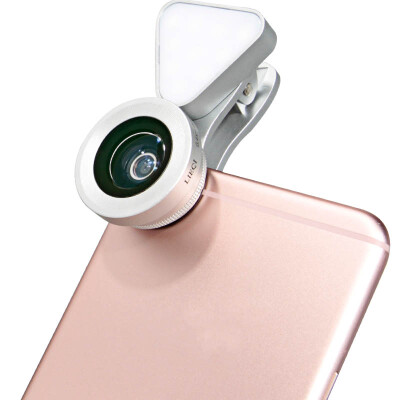 

Adventure (LIEQI) LQ-035 mobile phone lens wide-angle macro self-timer fill light three in one set Apple Huawei external camera silver