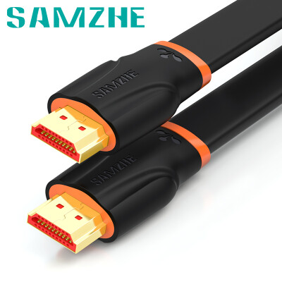 

Shanze (SAMZHE) HDMI1.4 Версия 2K * 4K цифровой высокой четкости тонкая линия Оранжевый Черный 8 м плоский провод, подключенный к блоку компьютера телевизионных проекторов гибкий кабель SM-CB80