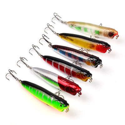 

1PC Popper Fishing Lure 9cm-3.54"/11.76g-0.41oz Plastic Hard Bait 6 Color Fishing Tackle 6# High Carbon Hook