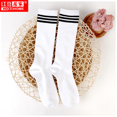 

Red Bean Home Hodohome Boys Football Socks Long Knees Sports Socks Sweat Breathable Anti-skid tights Stripes White 8-11 years old