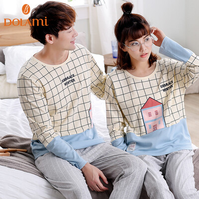 

Dora Beauty DOLAMI Pajamas Womens Autumn Korean Long Sleeve Casual Cartoon Womens Home Service Set DM632058 Light Yellow