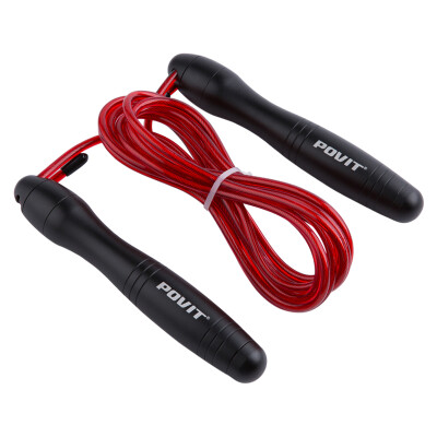 

Pu special special POVIT adjustable wire rope skipping aluminum handle handle steel wire rope pattern sports fitness professional skipping rose red P-130