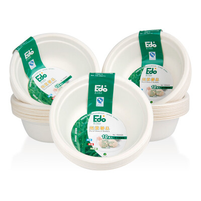 

EWO EDO disposable paper bowl outdoor barbecue picnic supplies 500ml soup bowl can be degraded (50 loaded) YD2421