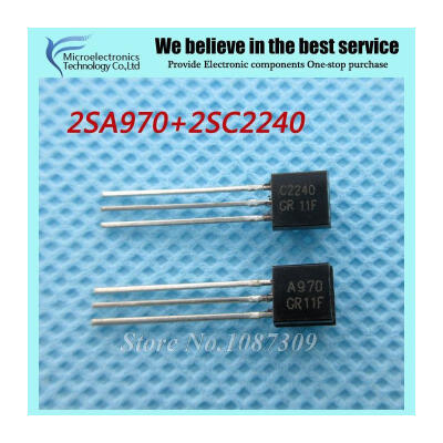 

50pcs free shipping 2SA970 2SC2240 (25PCS* A970 +25PCS* C2240 ) TO-92 Bipolar Transistors - BJT NPN Gen Pur SS new original