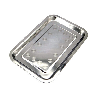 

Easy Tour Stainless Steel Small Fruit Plate Self-driving Equipment Food Tray Storage Tableware 27cm20cm